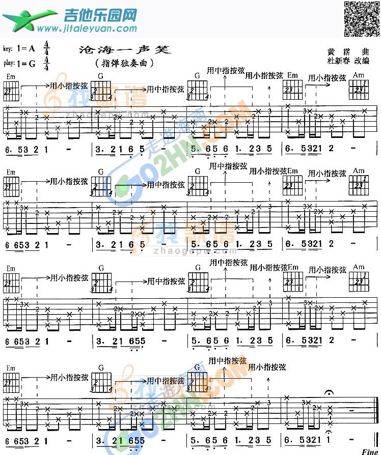 沧海一声笑_任贤齐　_第1张吉他谱