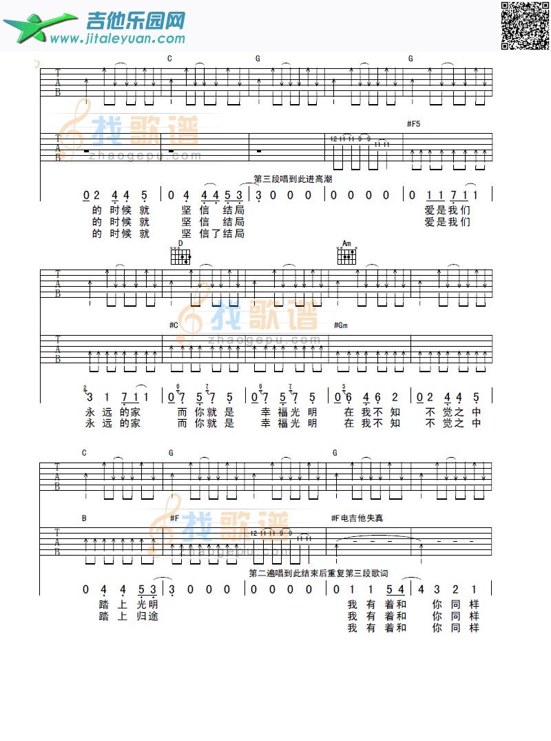 吉他谱：幸福第2页
