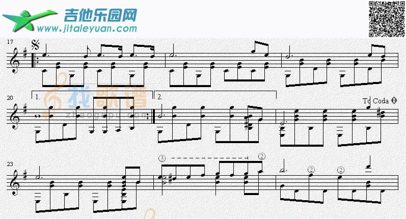 吉他谱：ELCordorPasa(老鹰之歌）吉他独奏谱（五线谱）第2页