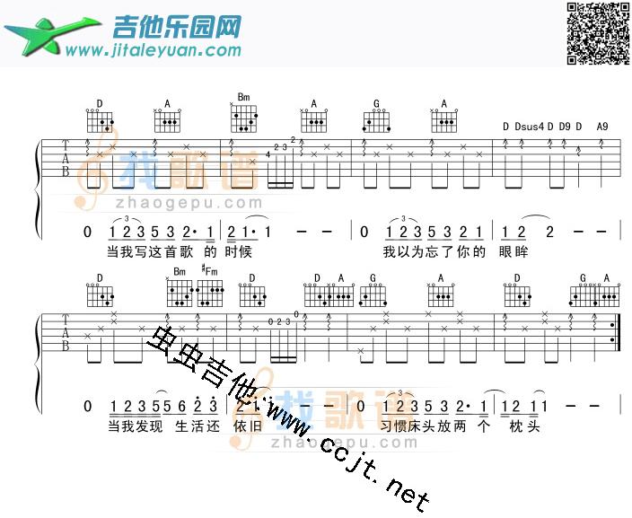 吉他谱：当你说爱我的时候(吉他谱)第2页