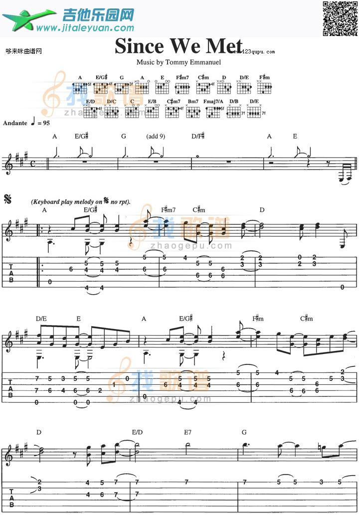 SinceWeMet(Tommy)_第1张吉他谱