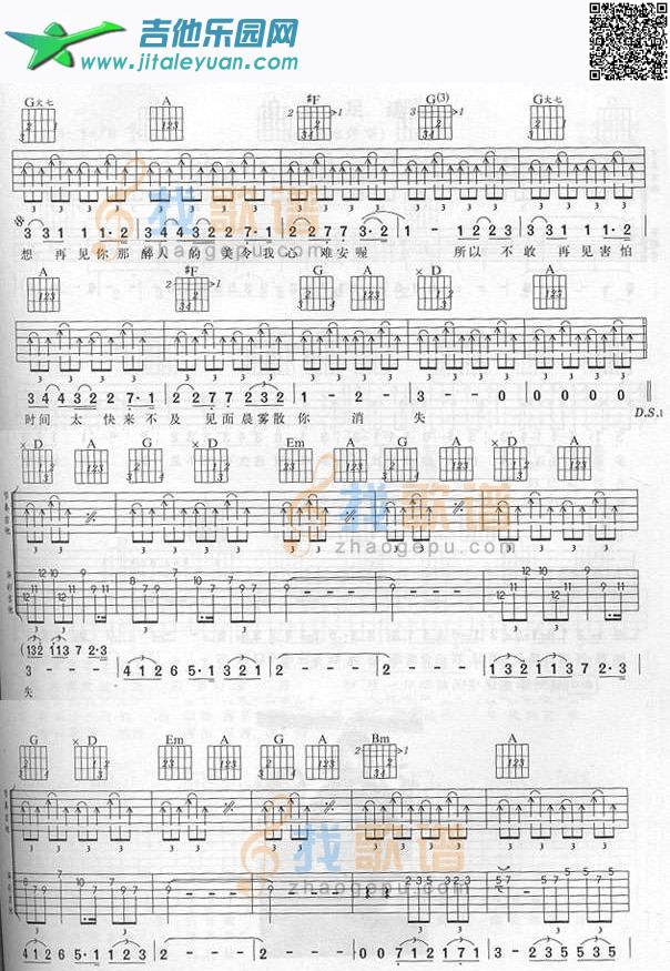 吉他谱：最想念你-认证谱吉他谱(六线谱)-第2页