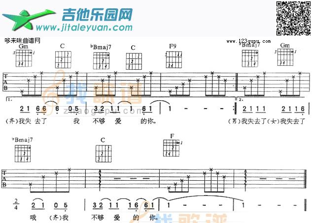 我不够爱你-刘德华_第2张吉他谱