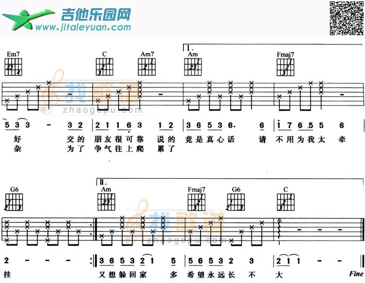 吉他谱：亲爱的妈妈-刘德华第2页