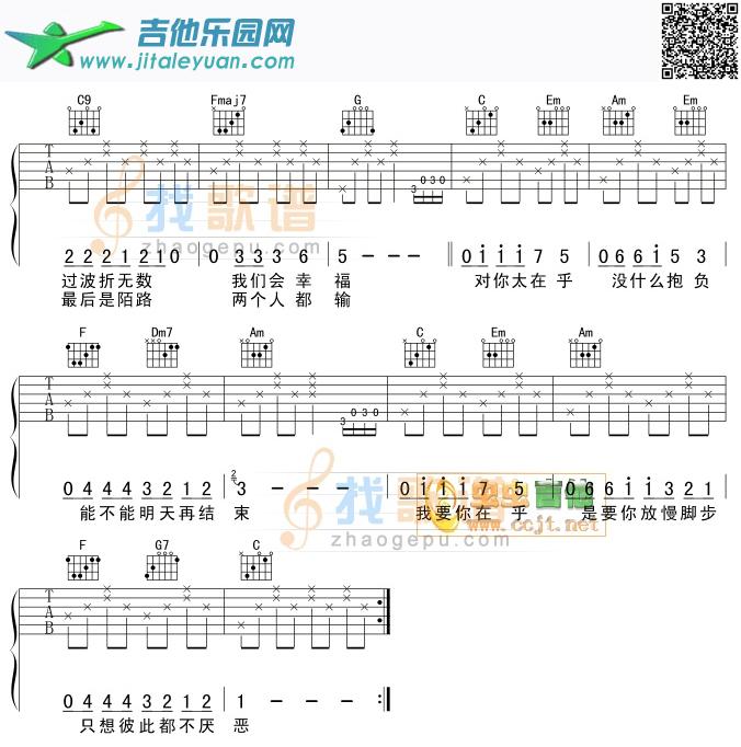 对你太在乎吉他谱(GTP六线谱)-_第2张吉他谱