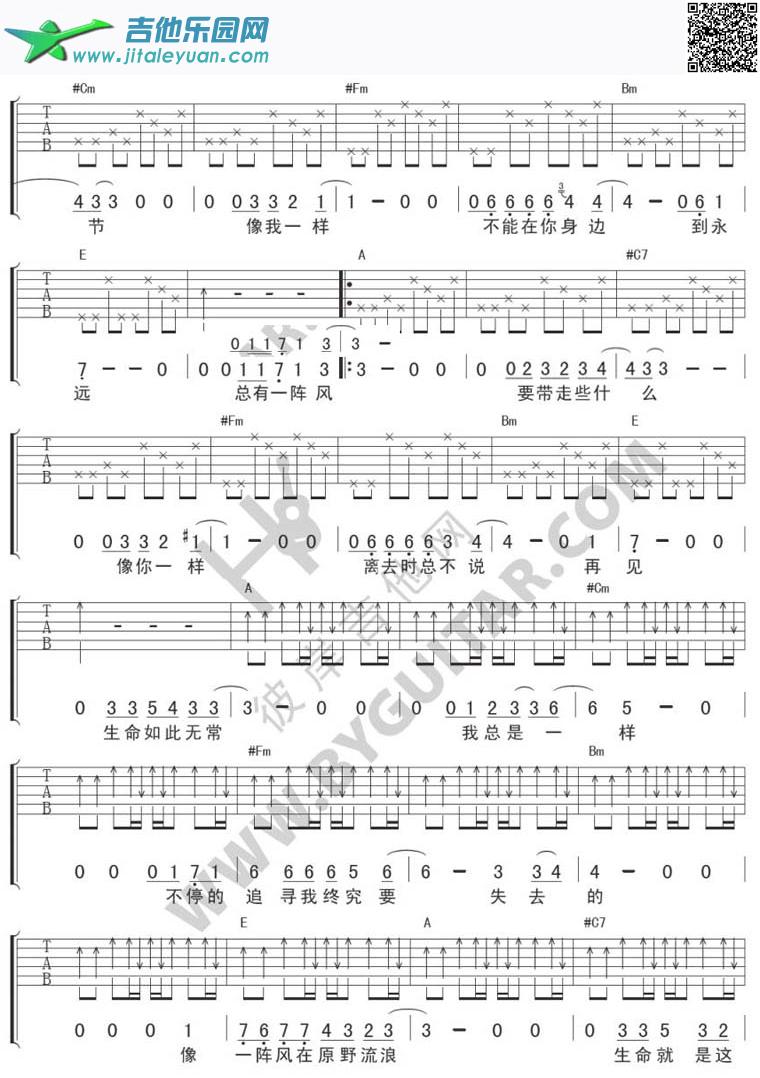 璀璨_李健　_第2张吉他谱