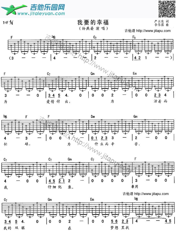 我要的幸福_孙燕姿　_第1张吉他谱