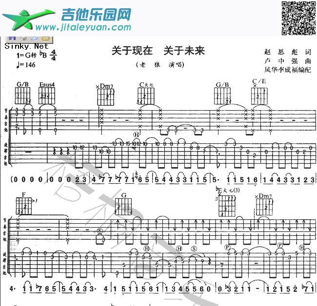 吉他谱：关于现在关于未来第1页