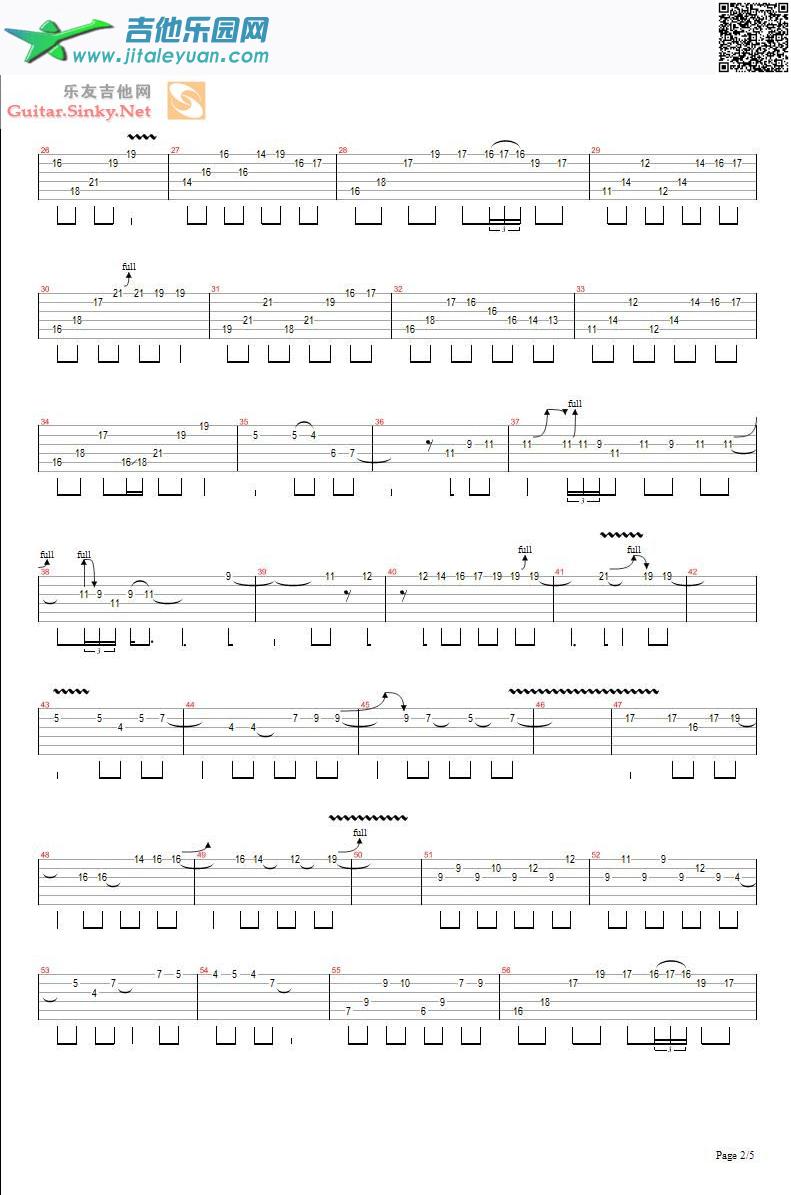 吉他谱：ImAlrightVer3第2页