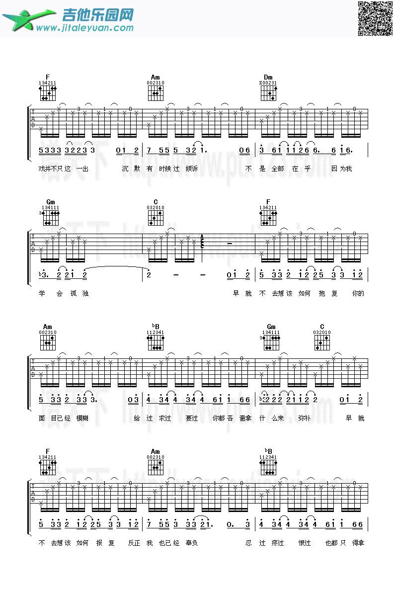 宽恕无罪_胡杨林　_第2张吉他谱