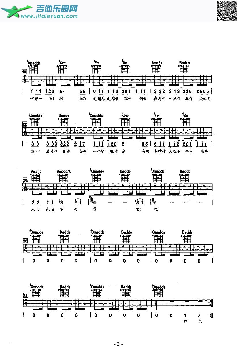 梦醒时分吉他类流行_陈淑桦　_第2张吉他谱