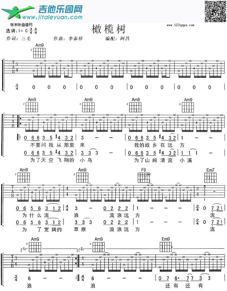 橄榄树(孙燕姿)_孙燕姿　_第1张吉他谱