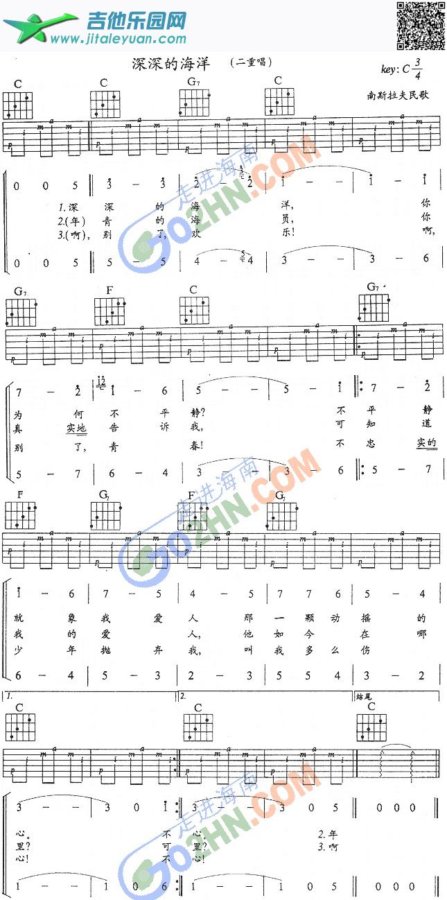 深深的海洋_第1张吉他谱