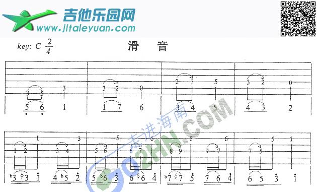 吉他谱：滑音练习第1页