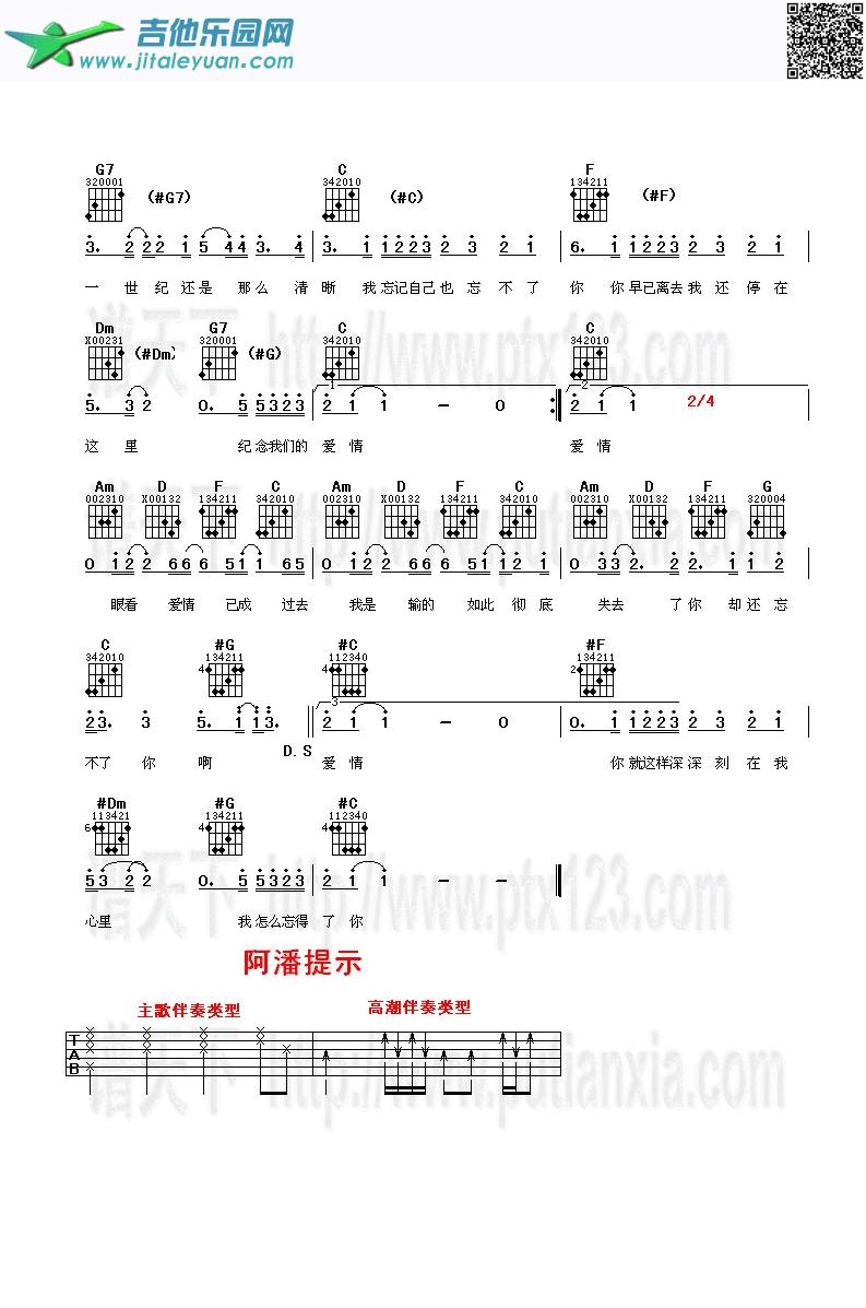 忘不了你_孙楠　_第2张吉他谱