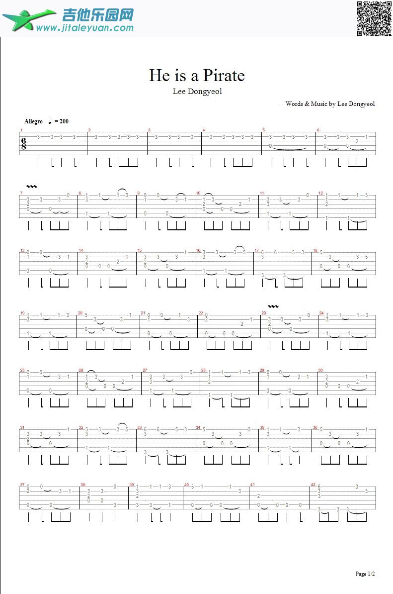 heisapirate_LeeDongyeol　_第1张吉他谱