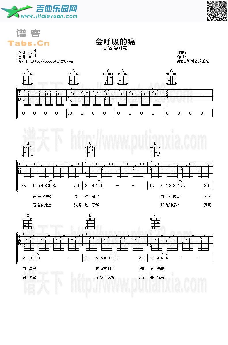 会呼吸的痛_梁静茹　_第1张吉他谱