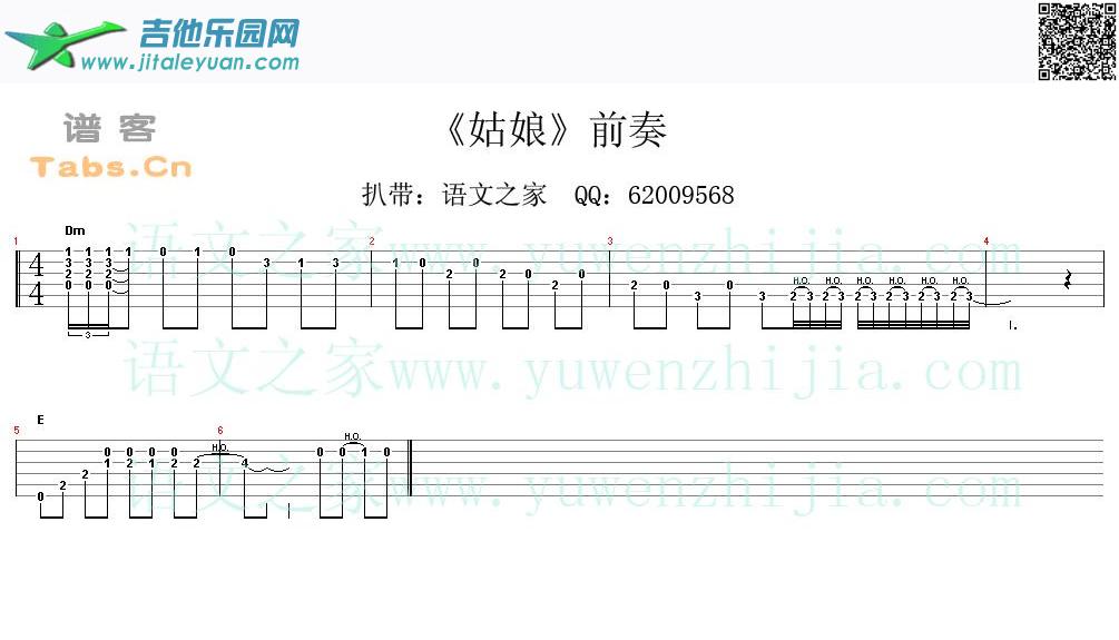 姑娘(陈楚生前奏)_陈楚生　_第1张吉他谱