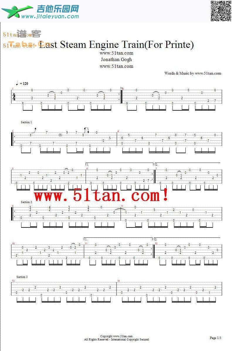 最后一部蒸汽机车._佚名　_第1张吉他谱