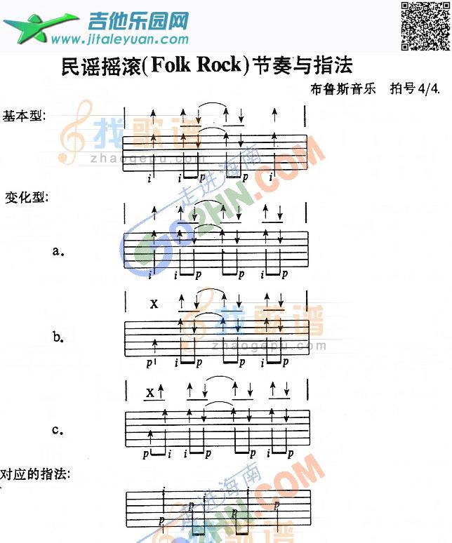 吉他谱：节奏练习第1页