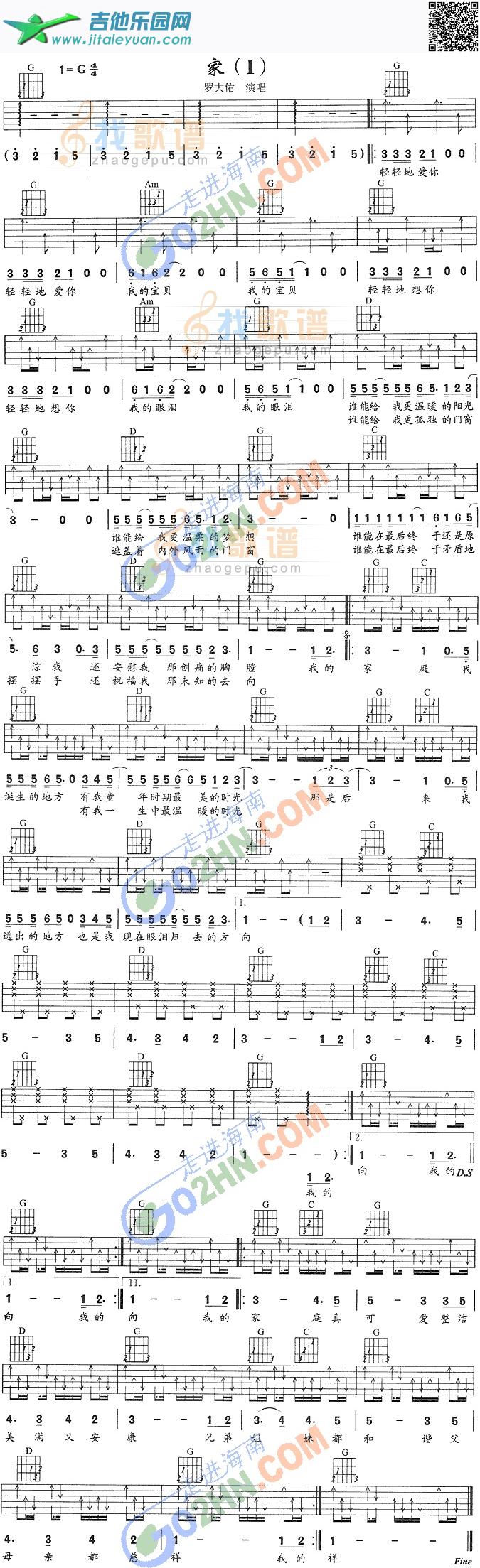 罗大佑家(I)_第1张吉他谱