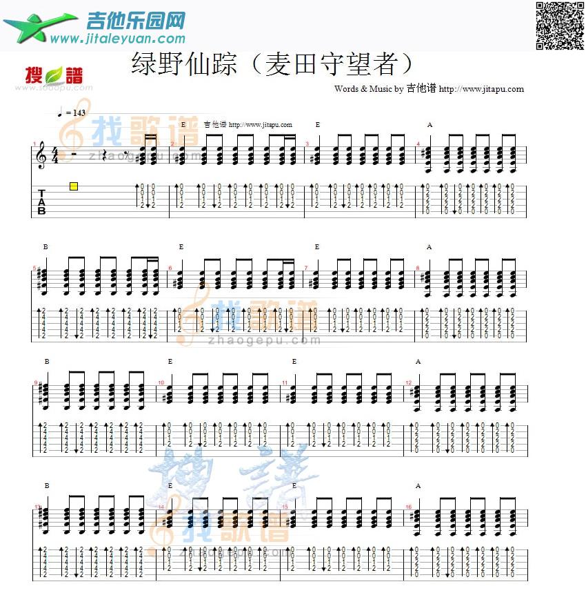 绿野仙踪_第1张吉他谱