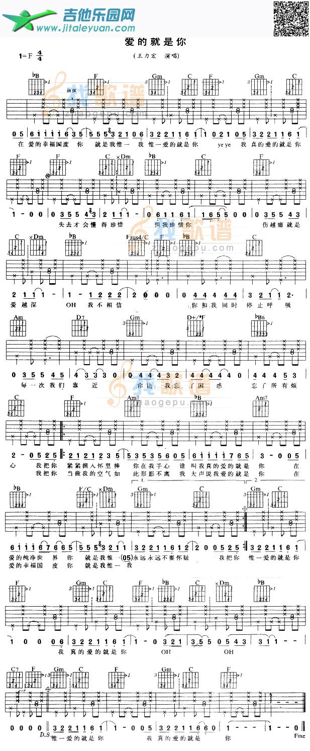 爱的就是你_第1张吉他谱