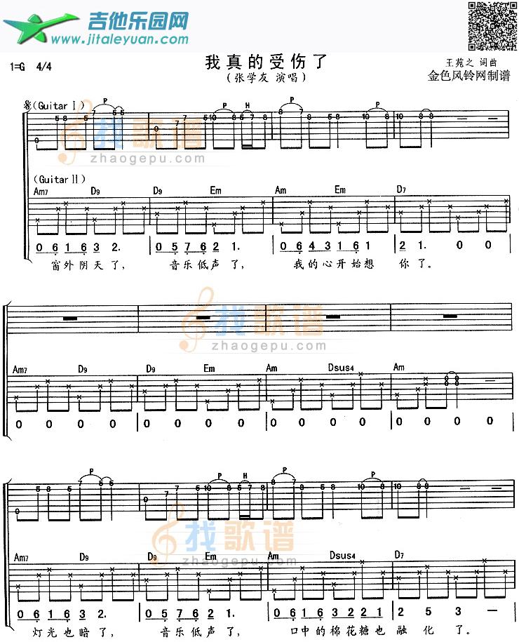 我真的受伤了_第1张吉他谱