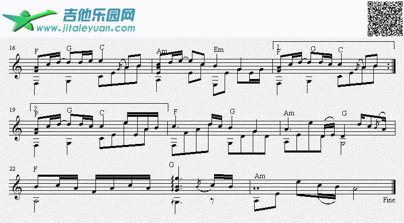 吉他谱：神话吉他独奏谱（五线谱）第2页