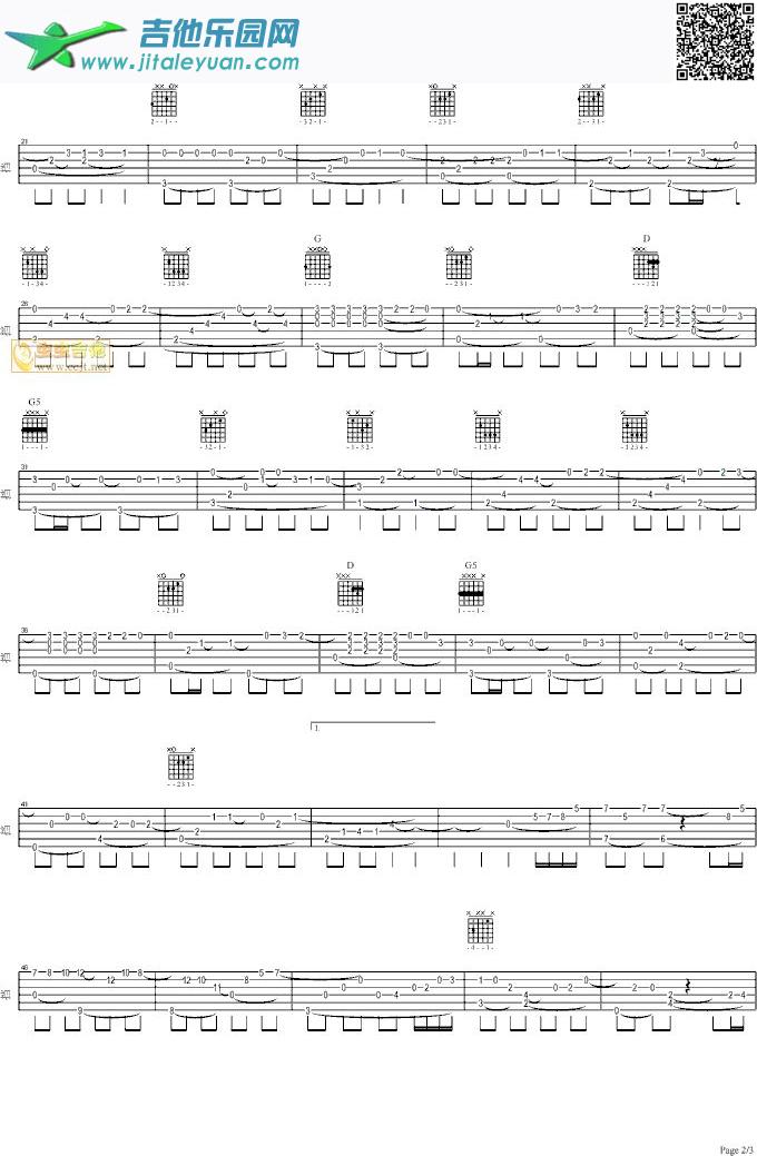 吉他谱：命运第2页